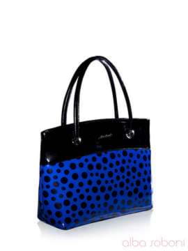 Стильна сумка, модель 131110 чорно-синій. Зображення товару, вид збоку.