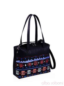 Стильна сумка з вышивкою, модель 151405 чорний. Зображення товару, вид збоку.