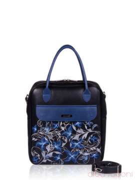 Модна сумка з вышивкою, модель 152343 чорний. Зображення товару, вид спереду.