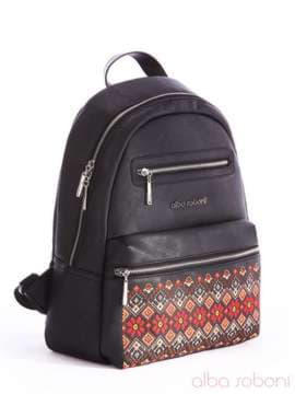 Модна сумка з вышивкою, модель 162370 чорний. Зображення товару, вид спереду.