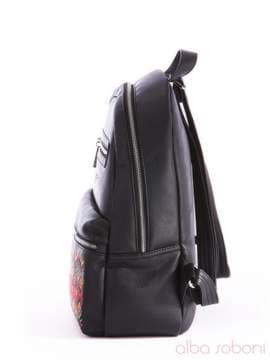 Модна сумка з вышивкою, модель 162370 чорний. Зображення товару, вид збоку.
