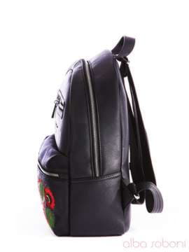 Молодіжна сумка з вышивкою, модель 162372 чорний. Зображення товару, вид збоку.