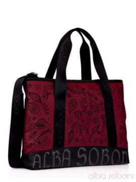 Шкільна сумка з вышивкою, модель 130981 червоний. Зображення товару, вид збоку.