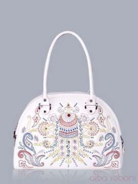 Літня сумка - саквояж з вышивкою, модель 150763 білий. Зображення товару, вид спереду.