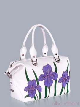 Літня сумка з вышивкою, модель 150710 білий. Зображення товару, вид збоку.