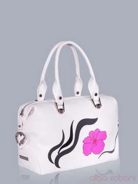 Стильна сумка з вышивкою, модель 150716 білий. Зображення товару, вид збоку.