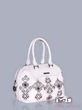 Літня сумка з вышивкою, модель 150782 білий. Зображення товару, вид збоку.