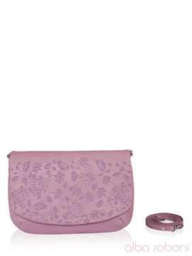 Брендовий клатч з вышивкою, модель 160075 рожевий. Зображення товару, вид спереду.