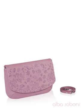 Брендовий клатч з вышивкою, модель 160075 рожевий. Зображення товару, вид збоку.