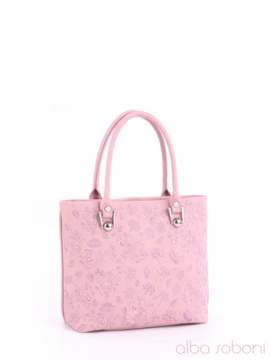 Брендова сумка з вышивкою, модель 160190 рожевий. Зображення товару, вид спереду.