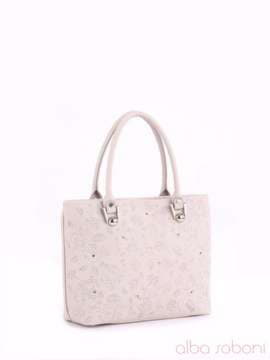 Стильна сумка з вышивкою, модель 160193 сірий. Зображення товару, вид спереду.