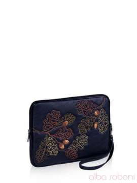 Модна сумка для планшета з вышивкою, модель 141061 чорний. Зображення товару, вид збоку.