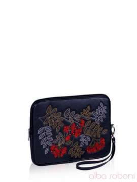 Модна сумка для планшета з вышивкою, модель 141062 чорний. Зображення товару, вид збоку.