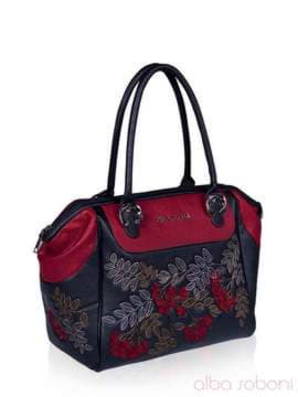 Модна сумка з вышивкою, модель 141462 чорно-червоний. Зображення товару, вид збоку.