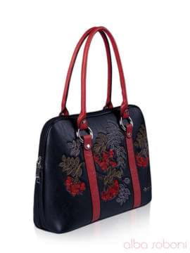 Стильна сумка з вышивкою, модель 141472 чорно-червоний. Зображення товару, вид збоку.