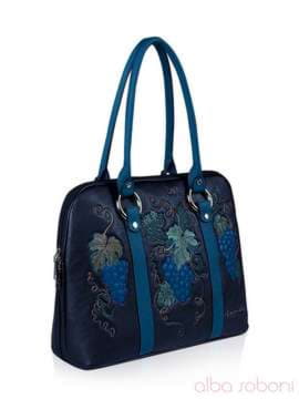 Молодіжна сумка з вышивкою, модель 141473 чорно-синій. Зображення товару, вид збоку.