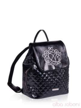 Жіночий рюкзак з вышивкою, модель 152360 чорний. Зображення товару, вид збоку.