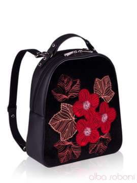 Стильний рюкзак з вышивкою, модель 152442 чорний. Зображення товару, вид збоку.