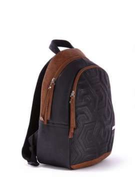 Шкільний рюкзак з вышивкою, модель 171601 чорно-коричневий. Зображення товару, вид збоку.
