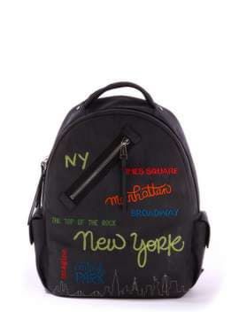 Шкільний рюкзак з вышивкою, модель 171621 чорний. Зображення товару, вид спереду.