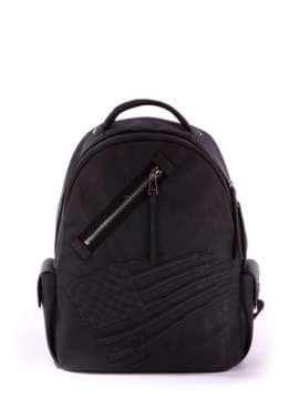 Шкільний рюкзак з вышивкою, модель 171625 чорний. Зображення товару, вид спереду.