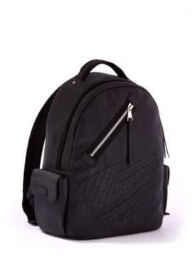 Шкільний рюкзак з вышивкою, модель 171625 чорний. Зображення товару, вид збоку.