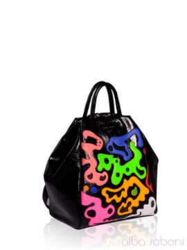 Шкільний рюкзак з вышивкою, модель 151656 чорний. Зображення товару, вид збоку.