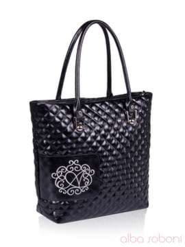Модна сумка з вышивкою, модель 152370 чорний. Зображення товару, вид спереду.