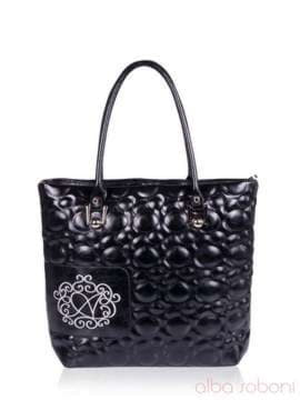 Модна сумка з вышивкою, модель 152371 чорний. Зображення товару, вид збоку.
