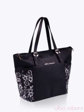 Молодіжна сумка з вышивкою, модель 152401 чорний. Зображення товару, вид спереду.
