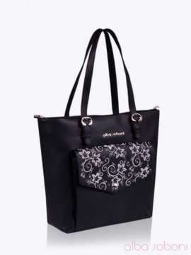 Брендова сумка з вышивкою, модель 152411 чорний. Зображення товару, вид спереду.