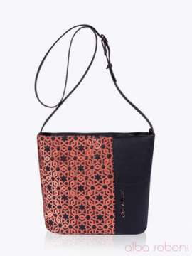 Модна сумка з вышивкою, модель 152422 чорний. Зображення товару, вид збоку.