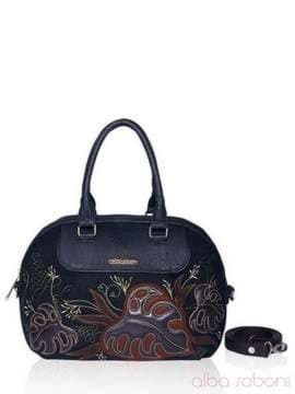 Стильна сумка з вышивкою, модель hm1533 чорний. Зображення товару, вид спереду.