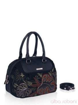 Стильна сумка з вышивкою, модель hm1533 чорний. Зображення товару, вид збоку.