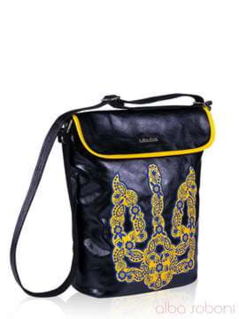 Стильна сумка з вышивкою, модель 141630 чорний. Зображення товару, вид збоку.