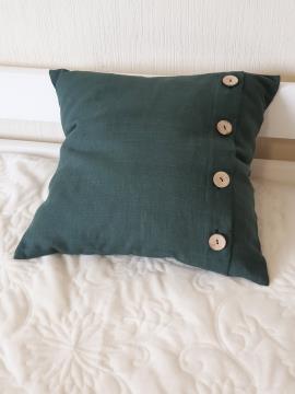 Фото товара: декоративна лляна подушка зелена. Фото - 1.