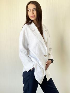 Фото товара: лляний жіночий піджак білий. Фото - 1.