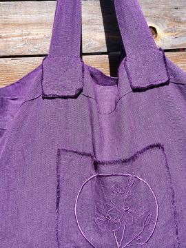 Фото товара: лляна сумка фіолетова. Вид 2.