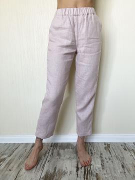 Фото товара: лляні брюки світло-рожеві. Фото - 2.