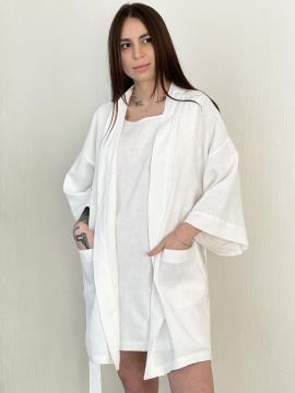 Фото товара: жіночий лляний халат 