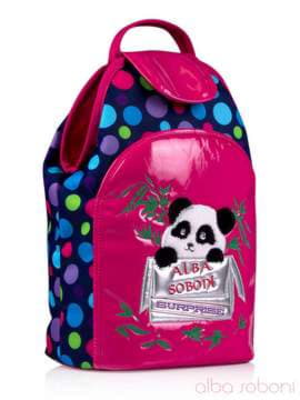 Стильна дитяча сумочка з вышивкою, модель 0172 синьо-рожевий. Зображення товару, вид збоку.