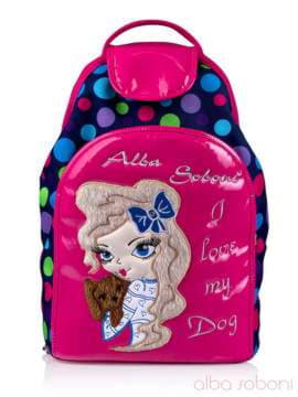 Стильна дитяча сумочка з вышивкою, модель 0173 синьо-рожевий. Зображення товару, вид спереду.
