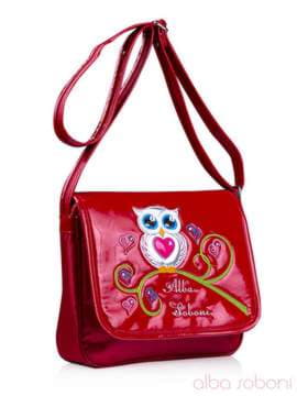 Стильна дитяча сумочка з вышивкою, модель 0180 червоний. Зображення товару, вид збоку.