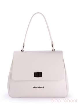 Стильна сумка-портфель, модель 170081 білий. Зображення товару, вид спереду.