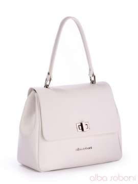 Стильна сумка-портфель, модель 170081 білий. Зображення товару, вид збоку.