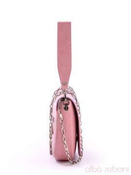 Брендова сумка маленька з вышивкою, модель 170063 рожевий. Зображення товару, вид збоку.