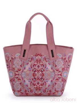 Брендова сумка з вышивкою, модель 170043 рожевий. Зображення товару, вид спереду.