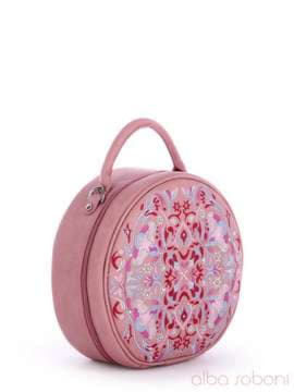 Стильна сумка з вышивкою, модель 170053 рожевий. Зображення товару, вид збоку.