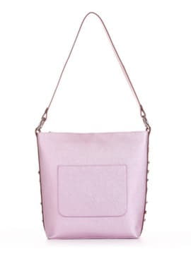 Стильна сумка, модель 191692 рожевий-перламутр. Зображення товару, вид спереду.