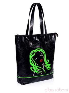 Шкільна сумка з вышивкою, модель 141430 чорний. Зображення товару, вид спереду.
